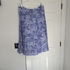 Blue Patterned Women's Skirt Sz 16